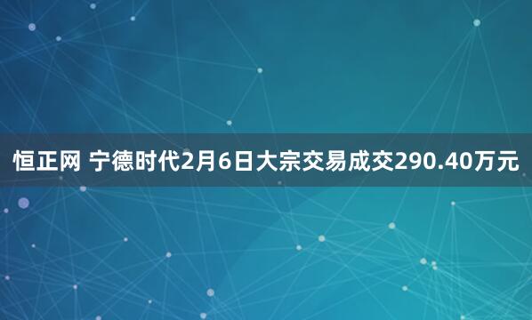 恒正网 宁德时代2月6日大宗交易成交290.40万元